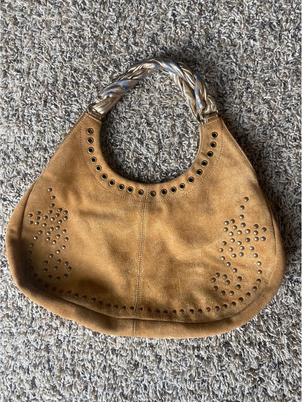 Vintage Limited suede Leather Grommet Shoulder Bag